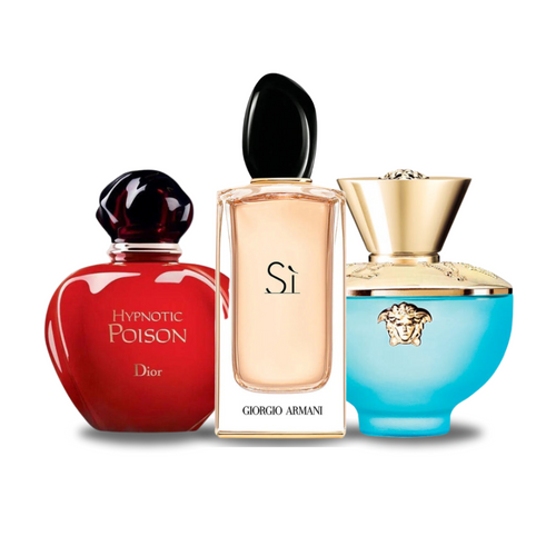 Kit Profumi: Hypnotic Poison di Dior, Sì di Giorgio Armani, Dylan Turquoise di Versace