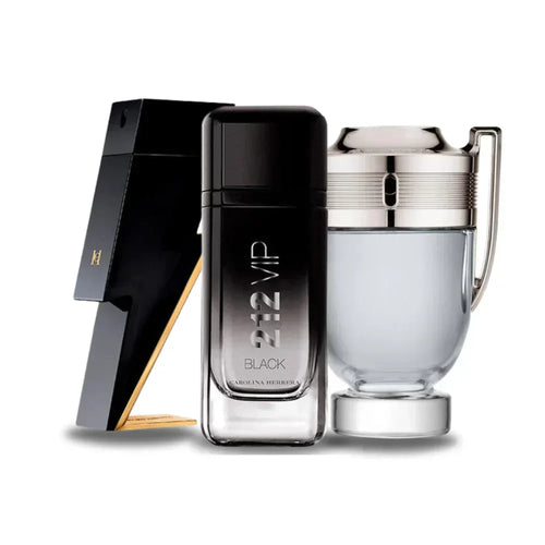 Kit Bad Boy di Carolina Herrera, 212 VIP Black di Carolina Herrera e Invictus di Paco Rabanne