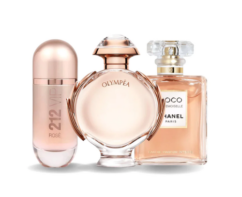 Combinazione di 3 fragranze 212 VIP ROSÉ, OLYMPÉA e COCO MADEMOISELLE