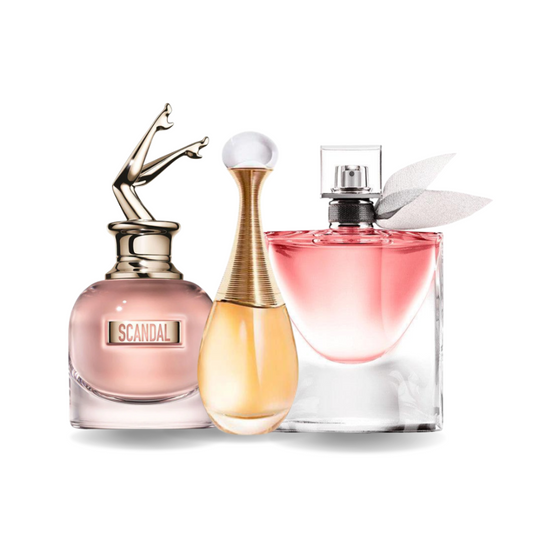 Kit Profumi: Scandal di Jean Paul Gaultier, J’adore di Dior, La Vie Est Belle di Lancôme