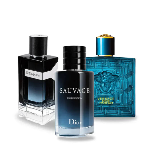 Kit Profumi: Y di Yves Saint Laurent, Sauvage di Dior, Eros di Versace
