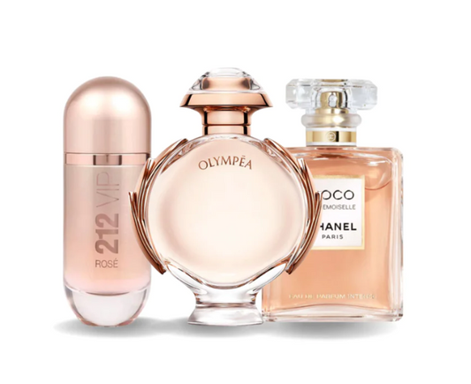 Combinazione di 3 fragranze 212 VIP ROSÉ, OLYMPÉA e COCO MADEMOISELLE