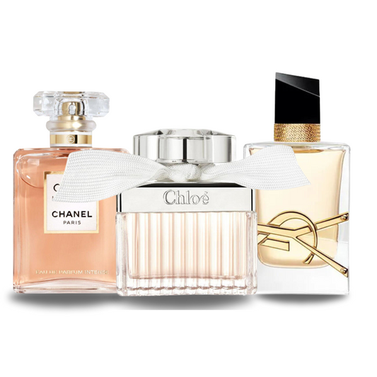 Combinazione di 3 fragranze COCO MADEMOISELLE, LIBRE e CHLOÉ 100 ml