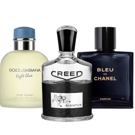 Kit Light Blue di Dolce & Gabbana, Aventus di Creed e Bleu de Chanel di Chanel